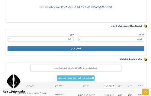 مراکز طرف قرارداد بیمه تکمیلی معلم