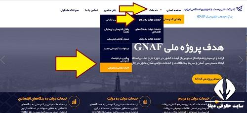  ورود به درگاه خدمات الکترونیک gnaf.post.ir 